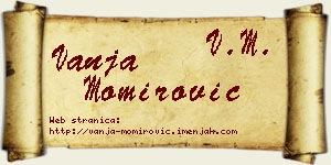 Vanja Momirović vizit kartica